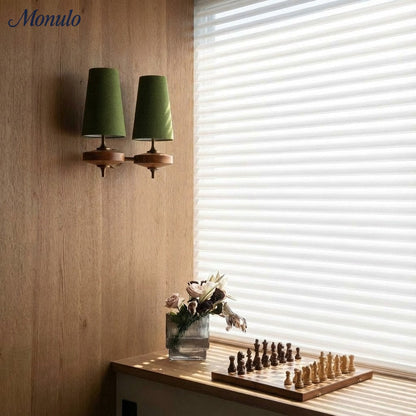 Retro Wandlamp met Stoffen Kap – Vintage Verlichting voor Slaapkamer