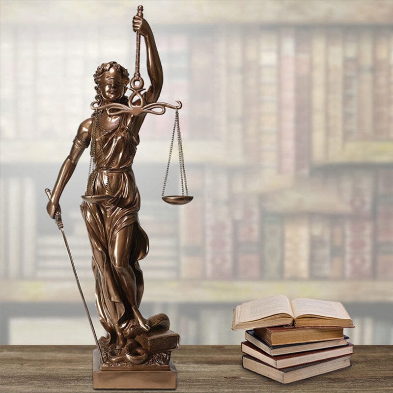 Beeld Godin van Justitia Hars Decoratief Sculptuur Advocaat Kantoor 30cm