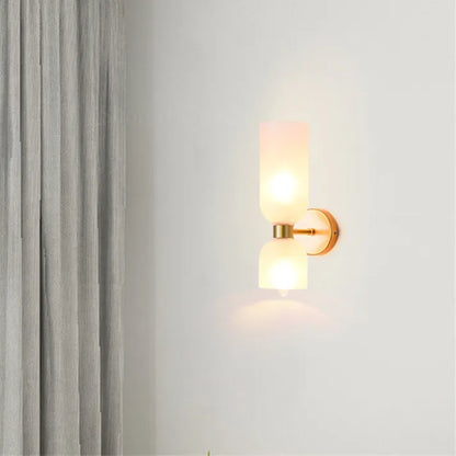 Wandlamp Dubbel Glas IJzer Moderne Wandverlichting Gang Slaapkamer Woonkamer E12
