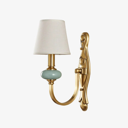 Keramische wandlamp met stoffen kap - 1 of 2 lichtpunten - E27 - diverse kleuren & stijlen
