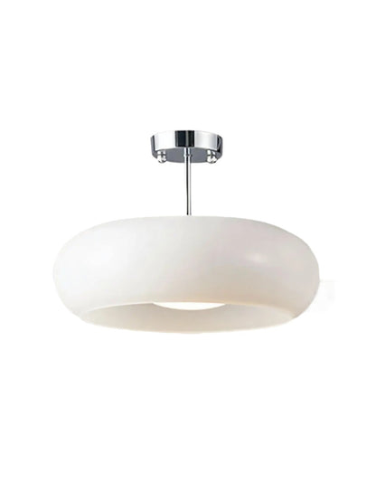 Plafondlamp Glazen Schijf Bauhaus Design Messing of Chroom Oranjegeel of Wit Glas Retro Stijlvolle Verlichting