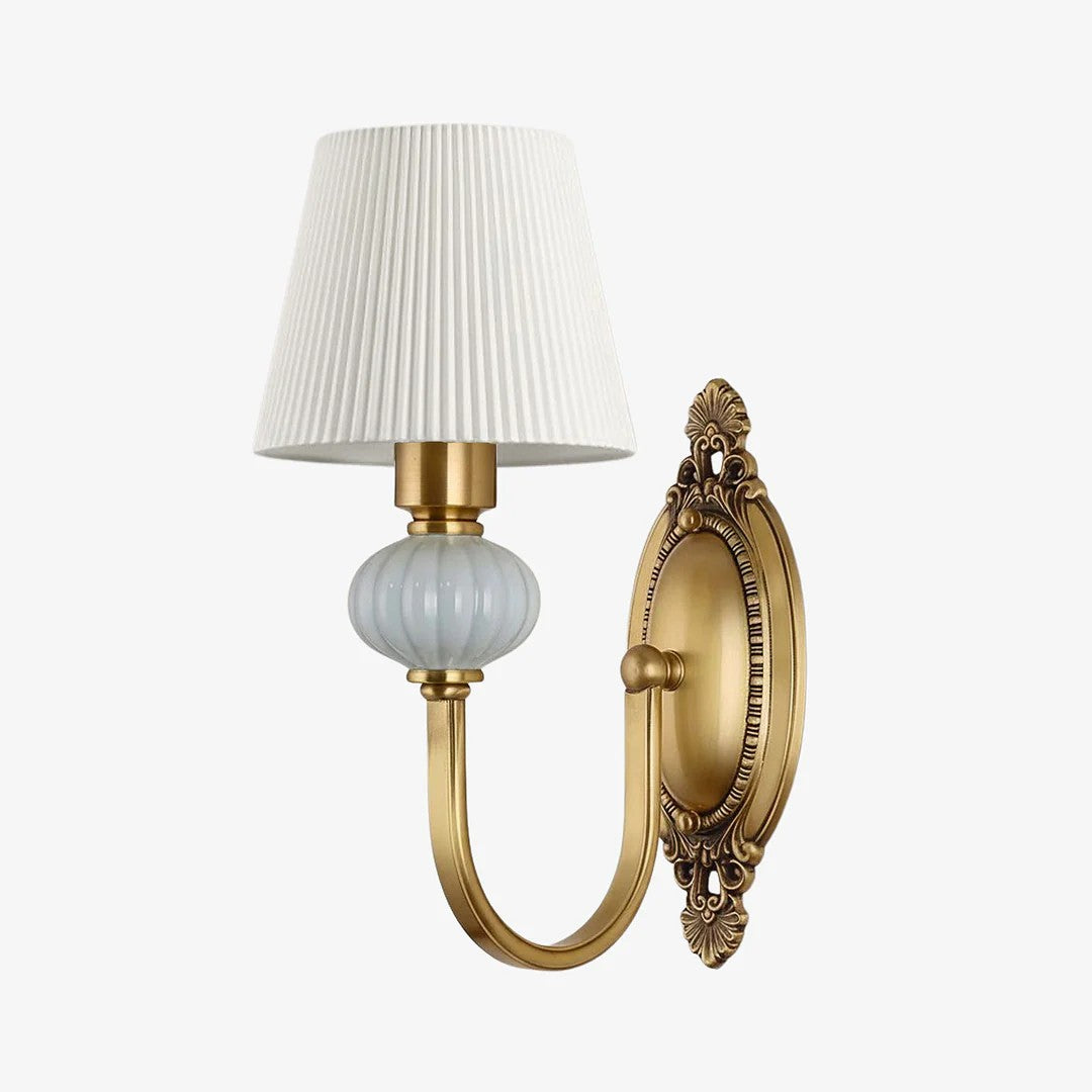Keramische wandlamp met stoffen kap - 1 of 2 lichtpunten - E27 - diverse kleuren & stijlen