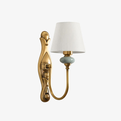 Keramische wandlamp met stoffen kap - 1 of 2 lichtpunten - E27 - diverse kleuren & stijlen