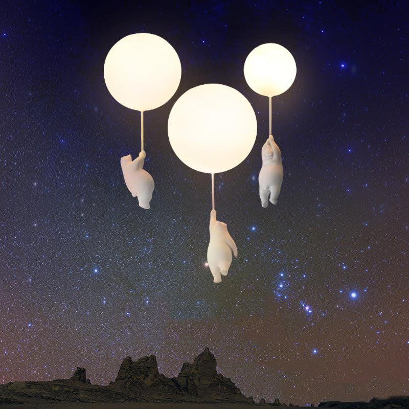 Plafondlamp Kinderkamer Beer Ballon Acryl Metaal Wit Zacht Licht LED E26 Slaapkamer