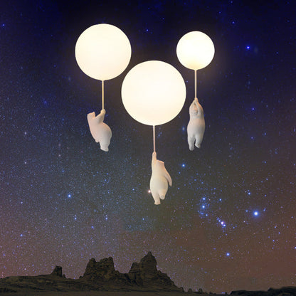 Plafondlamp Kinderkamer Beer Ballon Acryl Metaal Wit Zacht Licht LED E26 Slaapkamer