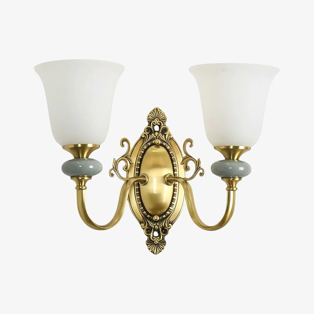 Keramische wandlamp met stoffen kap - 1 of 2 lichtpunten - E27 - diverse kleuren & stijlen