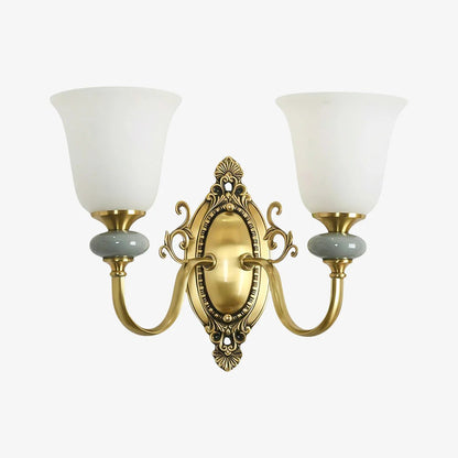 Keramische wandlamp met stoffen kap - 1 of 2 lichtpunten - E27 - diverse kleuren & stijlen