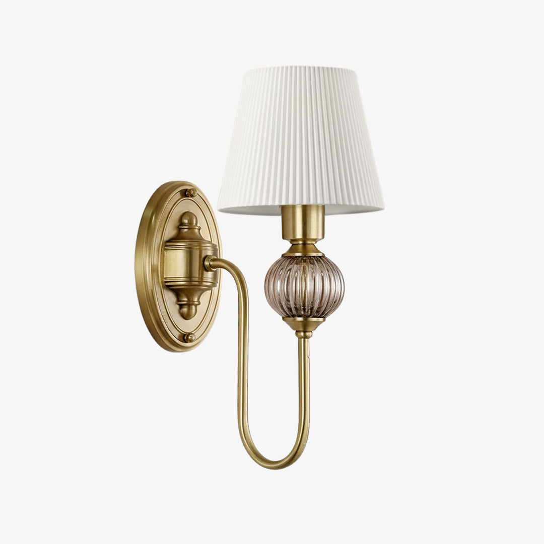 Keramische wandlamp met stoffen kap - 1 of 2 lichtpunten - E27 - diverse kleuren & stijlen