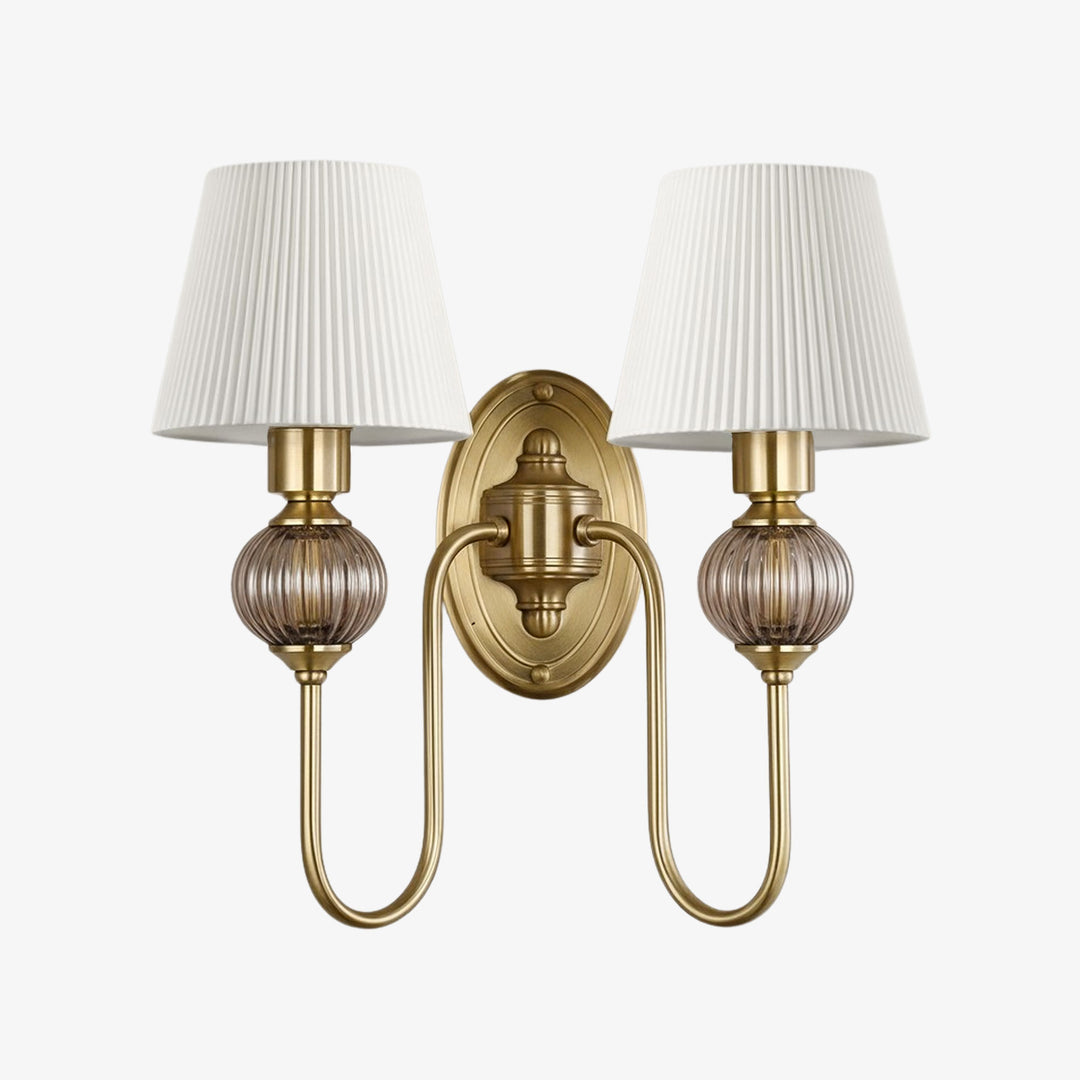 Keramische wandlamp met stoffen kap - 1 of 2 lichtpunten - E27 - diverse kleuren & stijlen