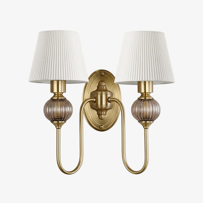 Keramische wandlamp met stoffen kap - 1 of 2 lichtpunten - E27 - diverse kleuren & stijlen