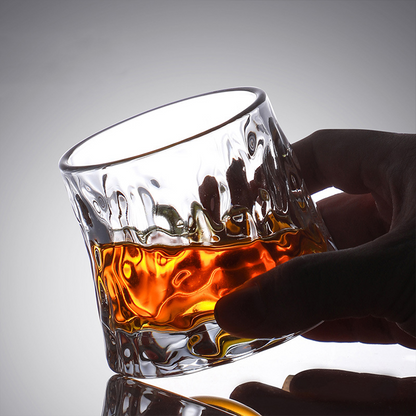 Japans Whiskyglas Met Draaibare Bodem 250ml Hittebestendig Glas Handgemaakt Drinkglas Voor Whisky Cocktails Sake Premium Servies In Houten Geschenkdoos Uniek Cadeau Voor Whiskyliefhebbers