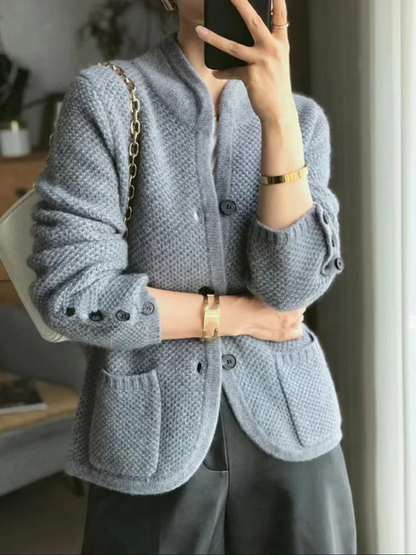 Gebreide Vesten met Hoge Kraag Elegante Look