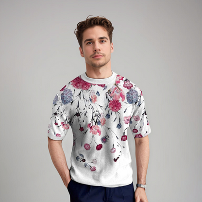Heren Shirt Korte Mouwen Florale Zomerstijl - StudioMarella
