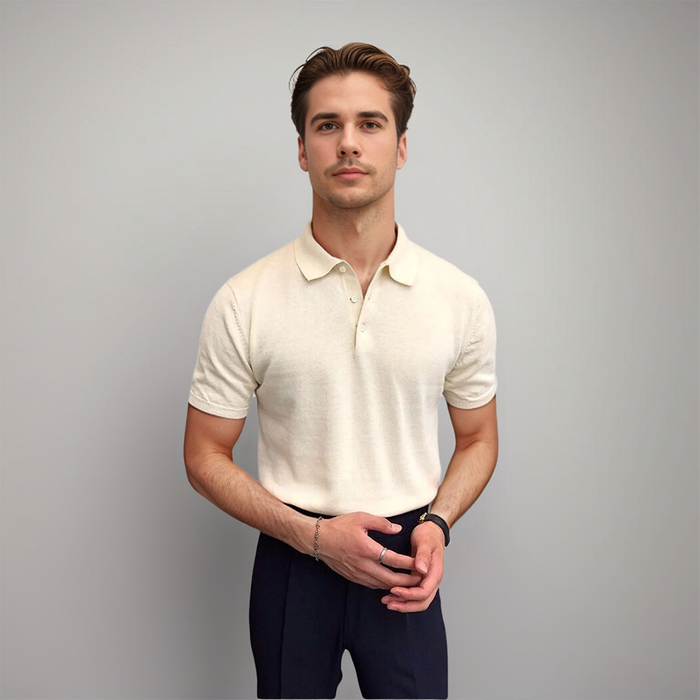 Heren Polo Shirt Klassieke Witte Stijl Bernardo