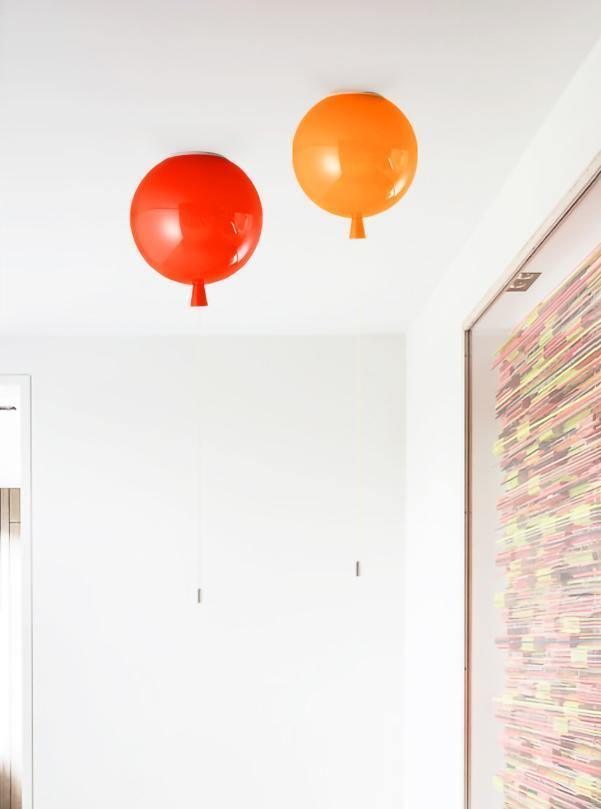 Ballonlamp Plafondlamp Plastic Wit Blauw Roze Oranje Kinderkamer Woonkamer Ø25 Ø30 Ø35cm Hanglamp Speels Trekkoordje