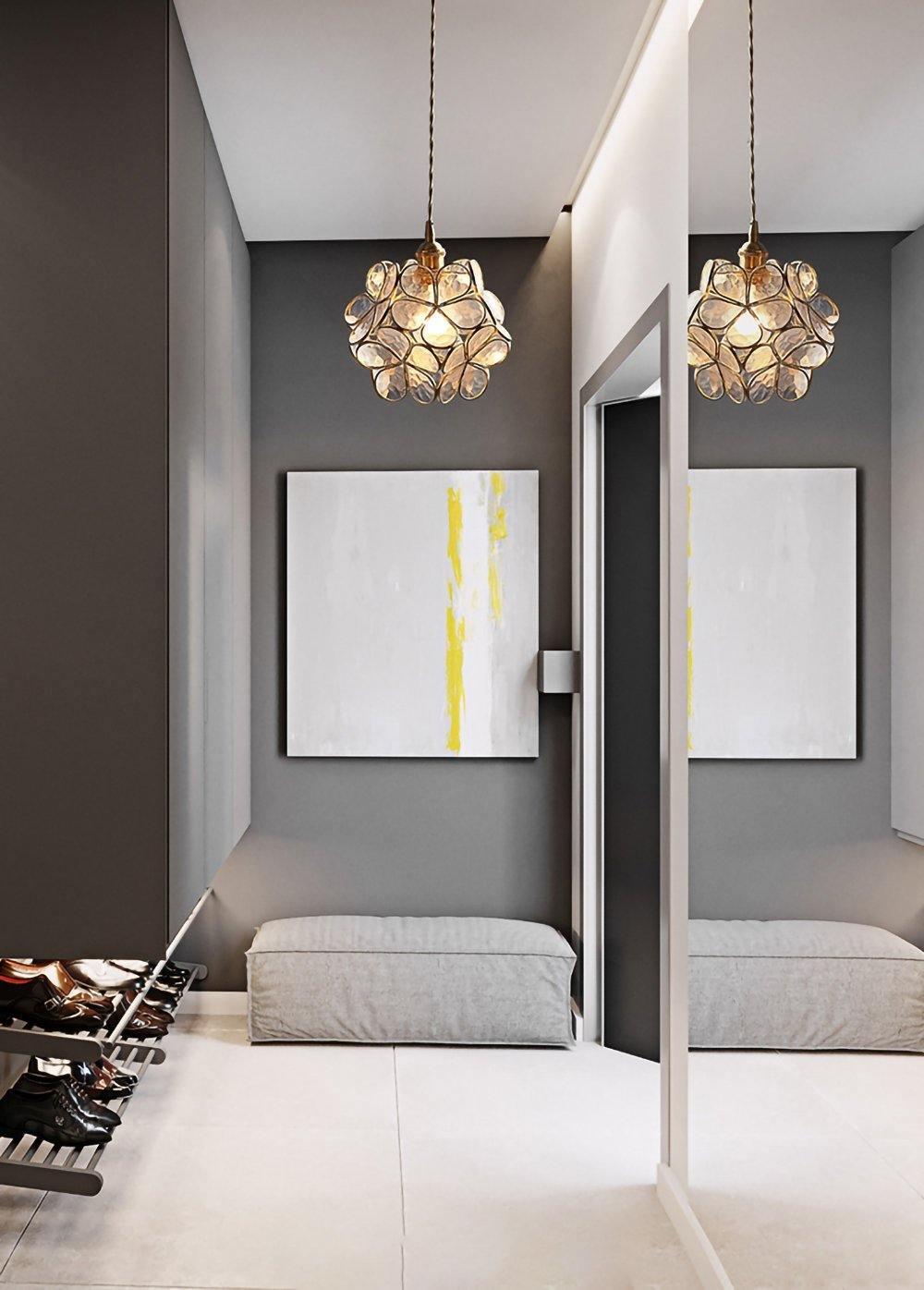Glazen Bloembladlamp Hanglamp Messing Fitting Handgeblazen Glas Ø20cm Vijf Kleuren E26/E27 Pendelverlichting