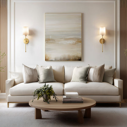 Wandlamp Goud Witte Cilinderkap Set 2 Draadloos Afstandsbediening Dimbaar RGB Slaapkamer