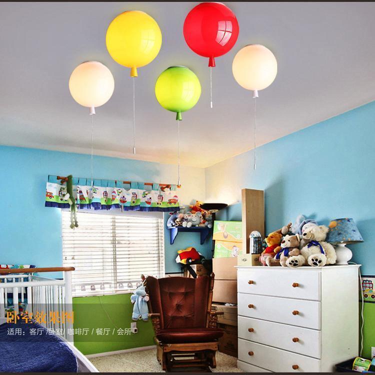 Ballonlamp Plafondlamp Plastic Wit Blauw Roze Oranje Kinderkamer Woonkamer Ø25 Ø30 Ø35cm Hanglamp Speels Trekkoordje