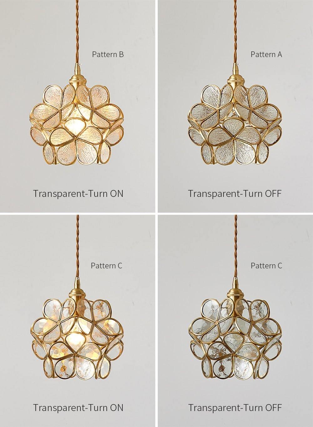Glazen Bloembladlamp Hanglamp Messing Fitting Handgeblazen Glas Ø20cm Vijf Kleuren E26/E27 Pendelverlichting