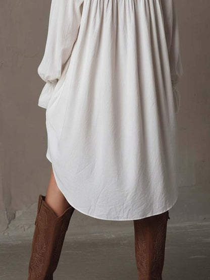 Dames Kanten Jurk Lange Mouwen Asymmetrisch Mini Model