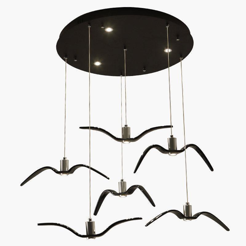 Hanglamp LED Vogeldesign Resin Aluminium Wit Zwart 3000K 4000K 6000K Woonkamer Pendellamp Minimalistisch Organisch Plafondlamp