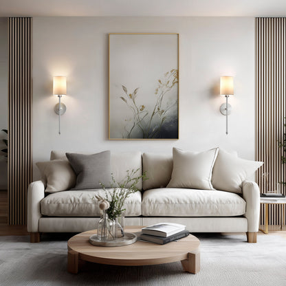 Wandlamp Goud Witte Cilinderkap Set 2 Draadloos Afstandsbediening Dimbaar RGB Slaapkamer