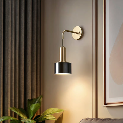Wandlamp Goud Industrieel Set 2 Hangende Kap Metaal Afstandsbediening Dimbaar RGB Slaapkamer