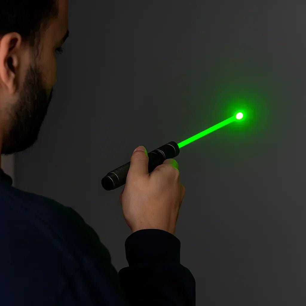 Krachtige Laserpointer Zaklamp met Instelbare Focus en USB Oplaadbaar – Bereik tot 10.000 Meter