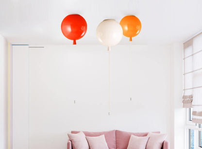 Ballonlamp Plafondlamp Plastic Wit Blauw Roze Oranje Kinderkamer Woonkamer Ø25 Ø30 Ø35cm Hanglamp Speels Trekkoordje