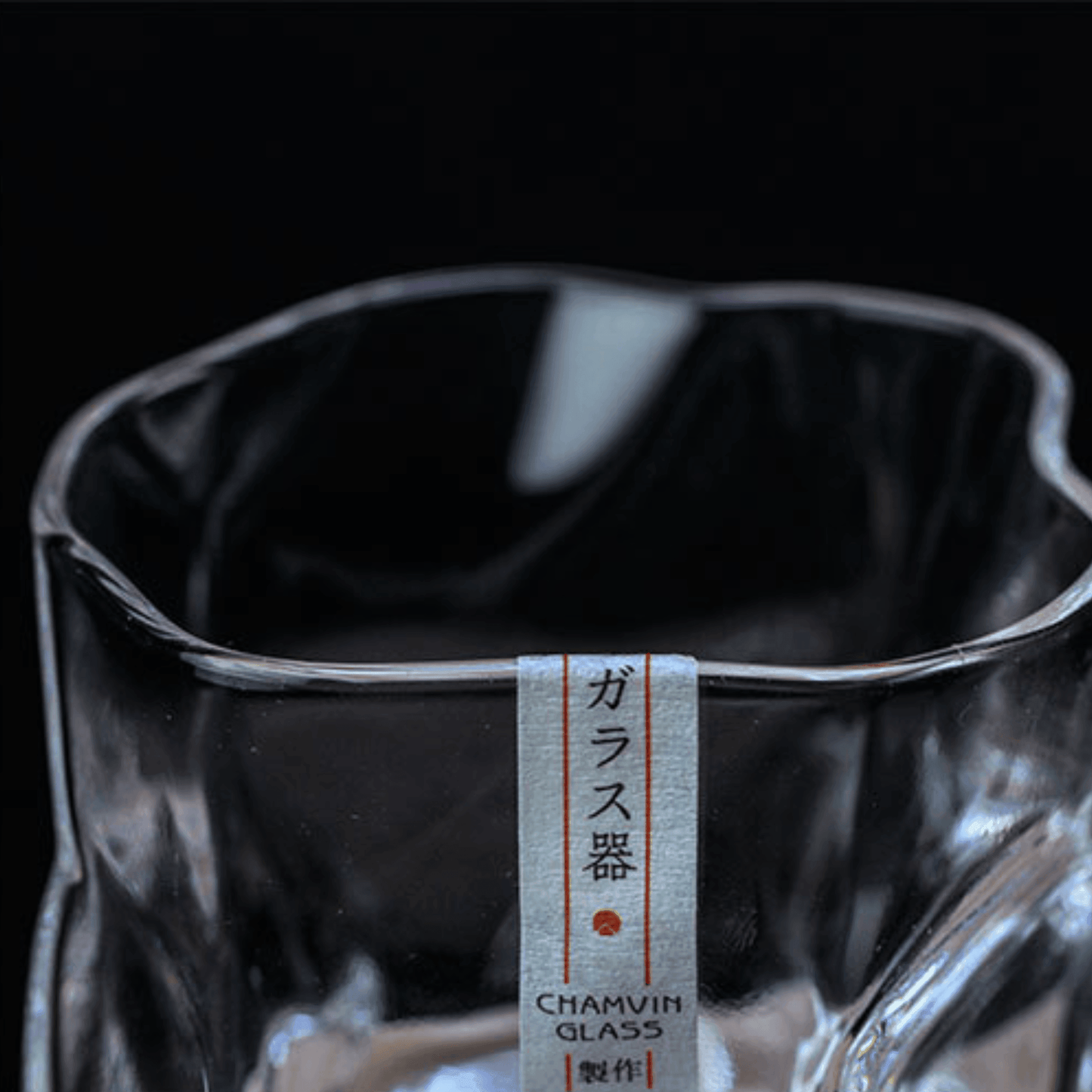 Whiskeyglas Edo Kiriko Japans Kristal Crumple Design Houten Geschenkdoos Handgemaakt