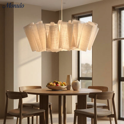 Geplisseerde Stoffen Hanglamp – Minimalistische Scandinavische Verlichting voor Eetkamer & Woonkamer