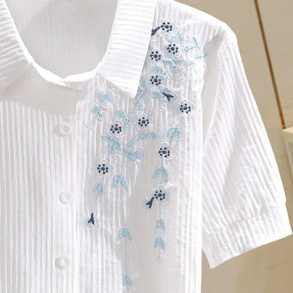 Katoenen overhemd met bloemenprint casual stijl