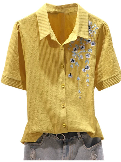 Katoenen overhemd met bloemenprint casual stijl