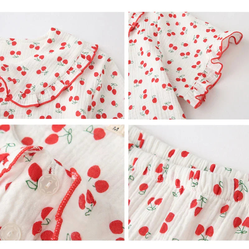 Katoenen Pyjamaset met Kersenprint voor Vrouw