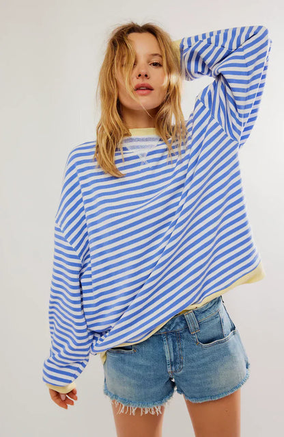 Dames Trui Oversized Gestreept Comfortabele Pasvorm