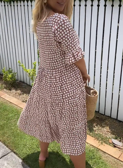 Midi Jurk Korte Mouwen Olivia