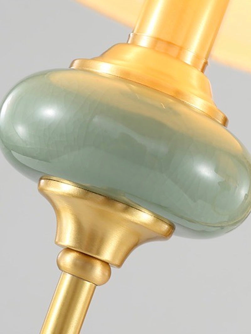 Keramische wandlamp met stoffen kap - 1 of 2 lichtpunten - E27 - diverse kleuren & stijlen