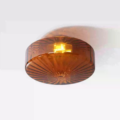 Vintage Geribbeld Glazen Plafondlamp Groen – Klassieke Verlichting voor Eetkamer, Entree & Gang