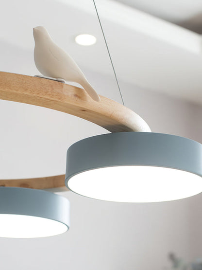 Decoratieve Vogelkroonluchter met Gekleurde Cirkels voor Eetkamer en Woonkamer