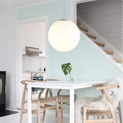 Hanglamp Glas Bol E27 Wit Eettafel Keuken Woonkamer Moderne Verlichting Ronde Hanglamp Minimalistisch Interieur