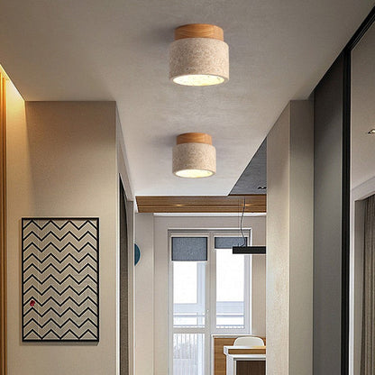 Cilestic Plafondlamp Travertin Hout E27/E26 Beige Hal Slaapkamer Woonkamer Scandinavisch Modern Design Natuurlijke Plafondverlichting
