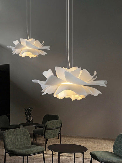 Handgemaakte Acryl Hanglamp Lotus Bloem Wit Scandinavisch Design