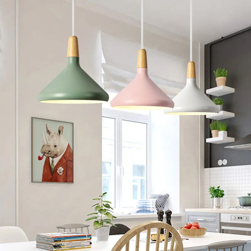 Hanglamp Scandinavisch Aluminium Hout Wit E27 Eettafel Woonkamer Minimalistisch Design Verlichting Keukeneiland