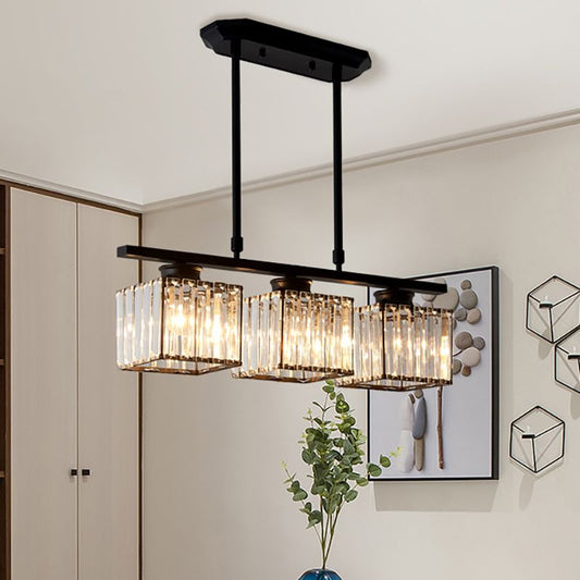 Hanglamp Eettafel Glas Zwart Goud 3 Of 4 Lichts E27 Modern