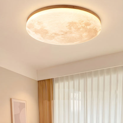 LED Plafondlamp Maanontwerp Hout Acryl Rond 26-48cm Slaapkamer Woonkamer Plafondlamp Maanlamp LED Verlichting Modern Interieur