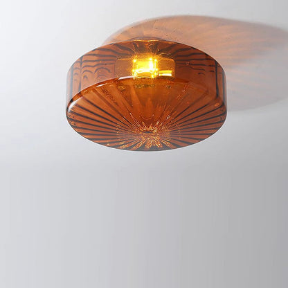 Vintage Geribbeld Glazen Plafondlamp Groen – Klassieke Verlichting voor Eetkamer, Entree & Gang