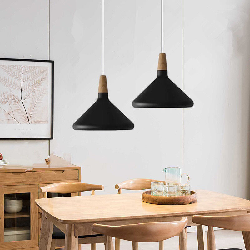 Hanglamp Scandinavisch Aluminium Hout Wit E27 Eettafel Woonkamer Minimalistisch Design Verlichting Keukeneiland