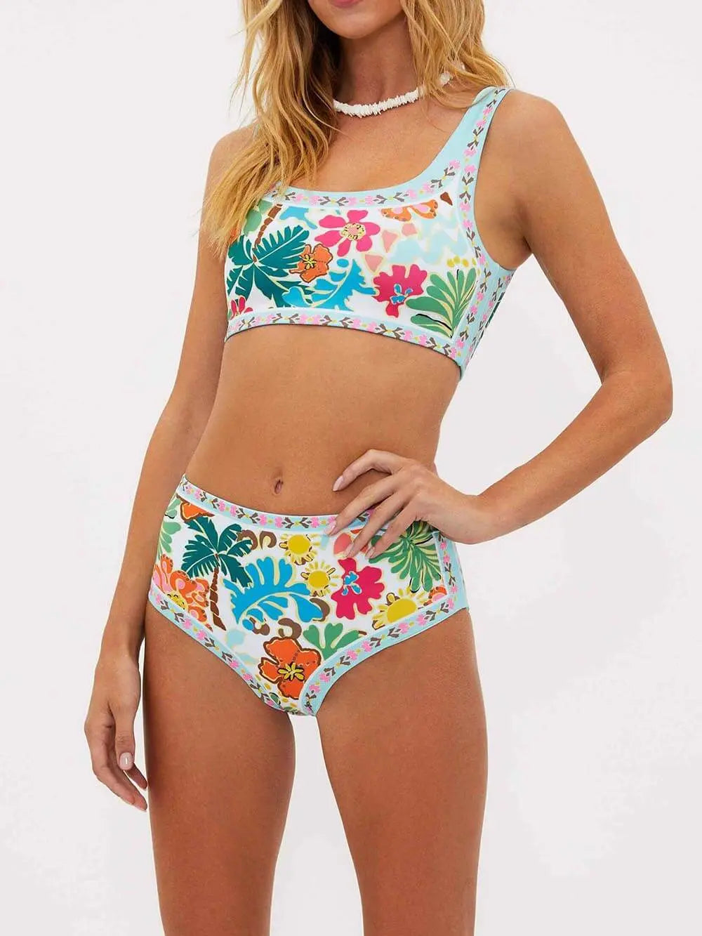 Bloemen Badpak Ondersteunend Stretch Bikini Stijl