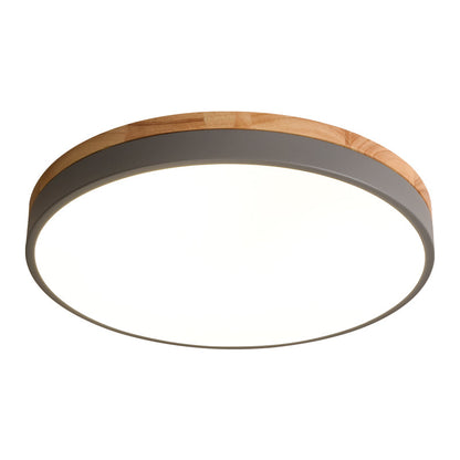 Plafondlamp Hout Rond LED met Acryl – Dimbaar Warm Licht Scandinavisch Design Woonkamer Slaapkamer 30cm 40cm 50cm 60cm