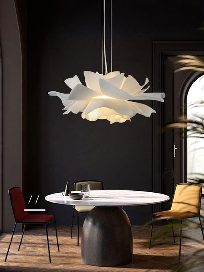 Handgemaakte Acryl Hanglamp Lotus Bloem Wit Scandinavisch Design